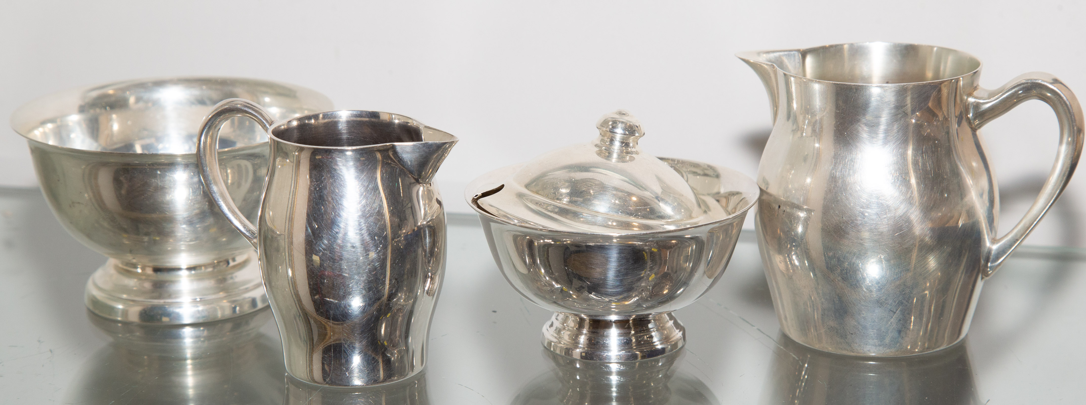 TWO STERLING REVERE-STYLE CREAMER &