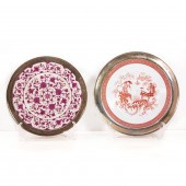 TWO STERLING RIM MOUNTED PLATE