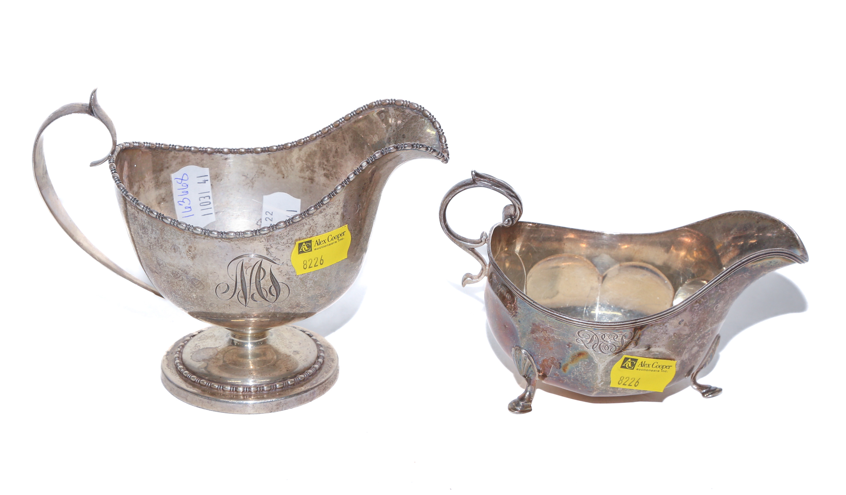 TWO STERLING SAUCEBOATS Including a