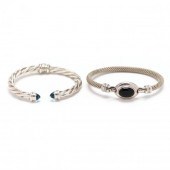 TWO STERLING SILVER AND GEM-SE