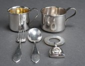 TWO STERLING SILVER BABY CUPS,