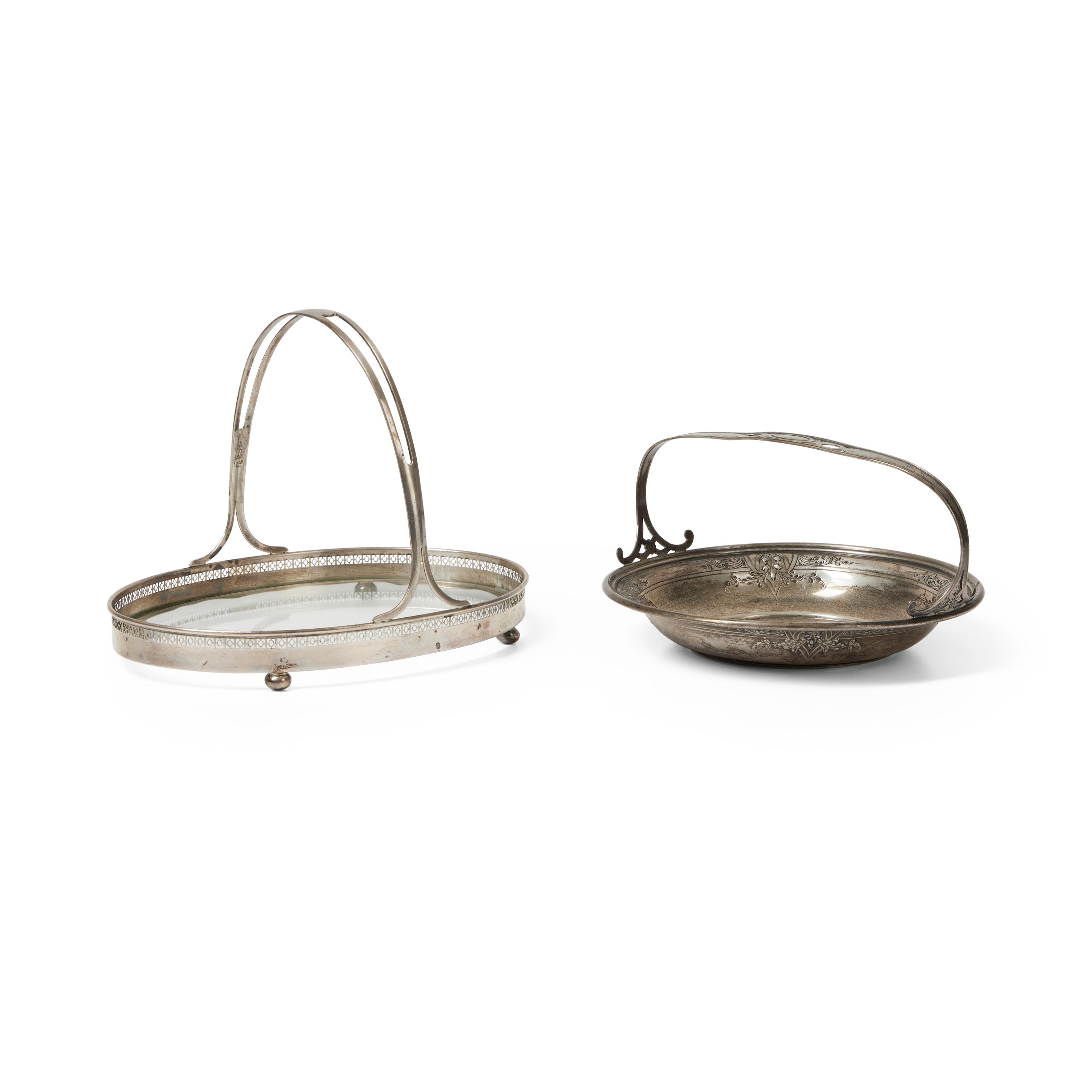 TWO STERLING SILVER BASKETS a