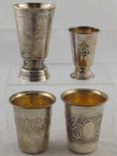 Two sterling silver beakers to