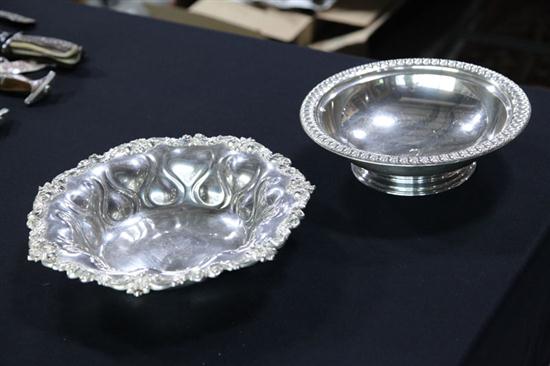 TWO STERLING SILVER BOWLS. Footed