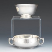 TWO STERLING SILVER BOWLS  One