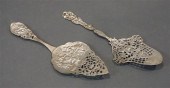 TWO STERLING SILVER CAKE SERVE