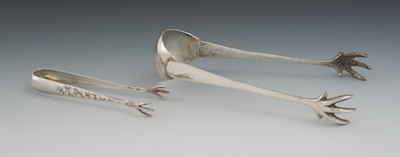 Two Sterling Silver Claw Tongs