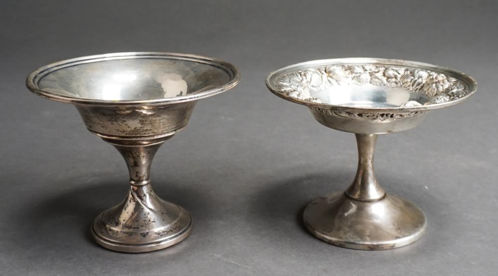 TWO STERLING SILVER COMPOTES,