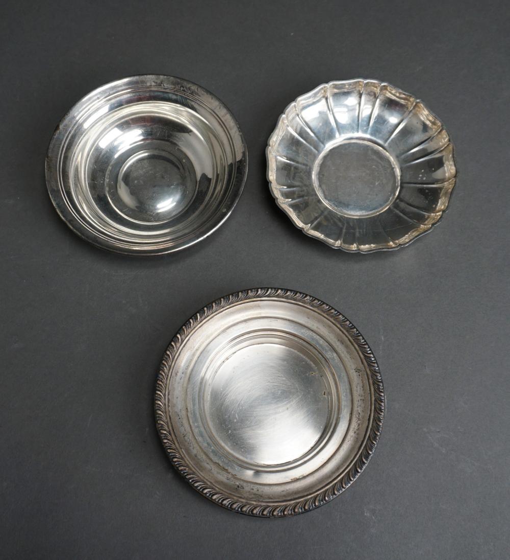 TWO STERLING SILVER DISHES AND A