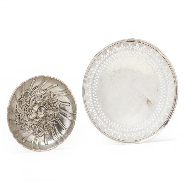 TWO STERLING SILVER DISHES The