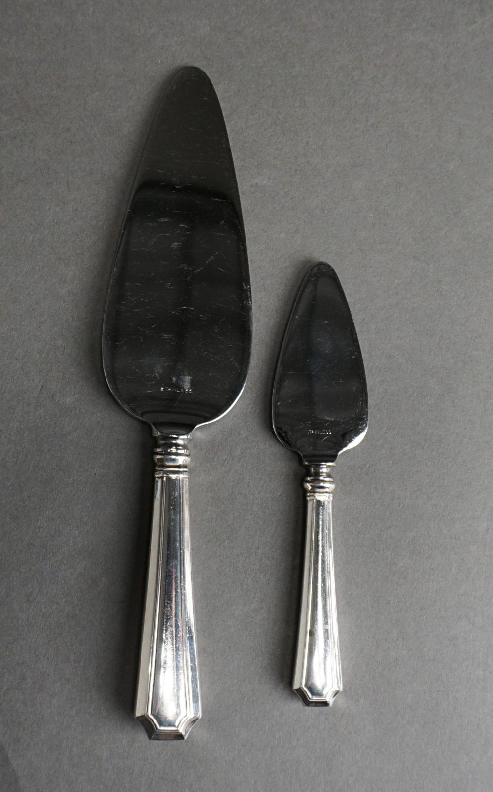 TWO STERLING SILVER HANDLE CAKE AND