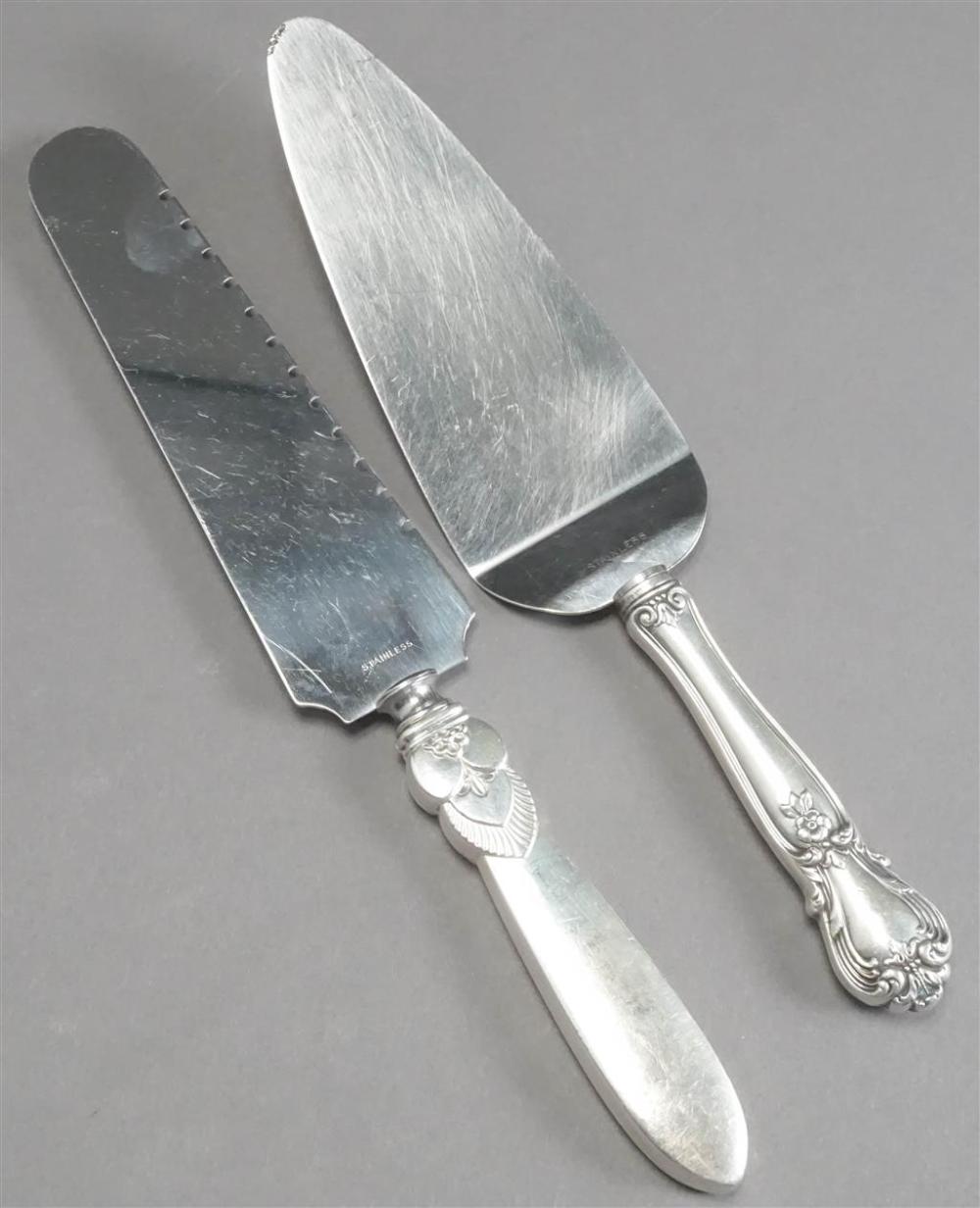 TWO STERLING SILVER HANDLED SERVING
