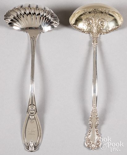 TWO STERLING SILVER LADLESTwo