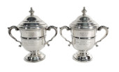 TWO STERLING SILVER LIDDED TRO