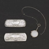 TWO STERLING SILVER LINED EYEG
