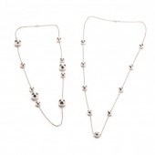 TWO STERLING SILVER NECKLACES,