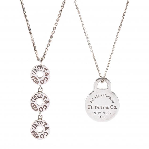 TWO STERLING SILVER NECKLACES,