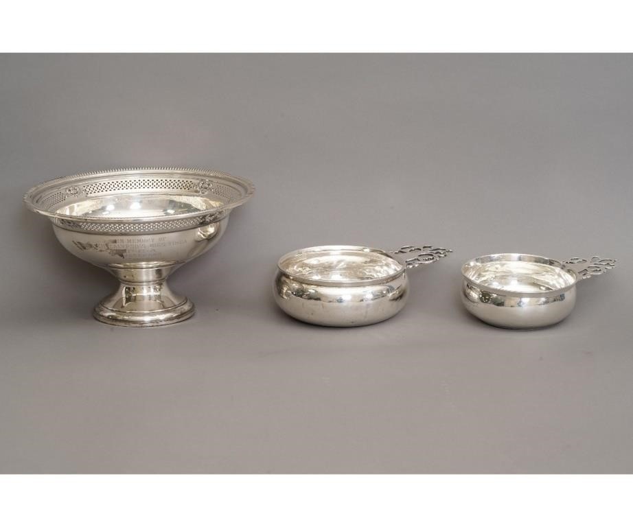 Two sterling silver porringers