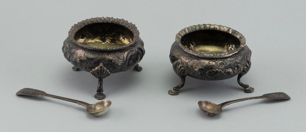 TWO STERLING SILVER SALT DISHES