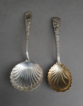 TWO STERLING SILVER SCALLOPED