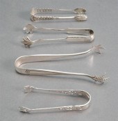 TWO STERLING SILVER SUGAR TONG