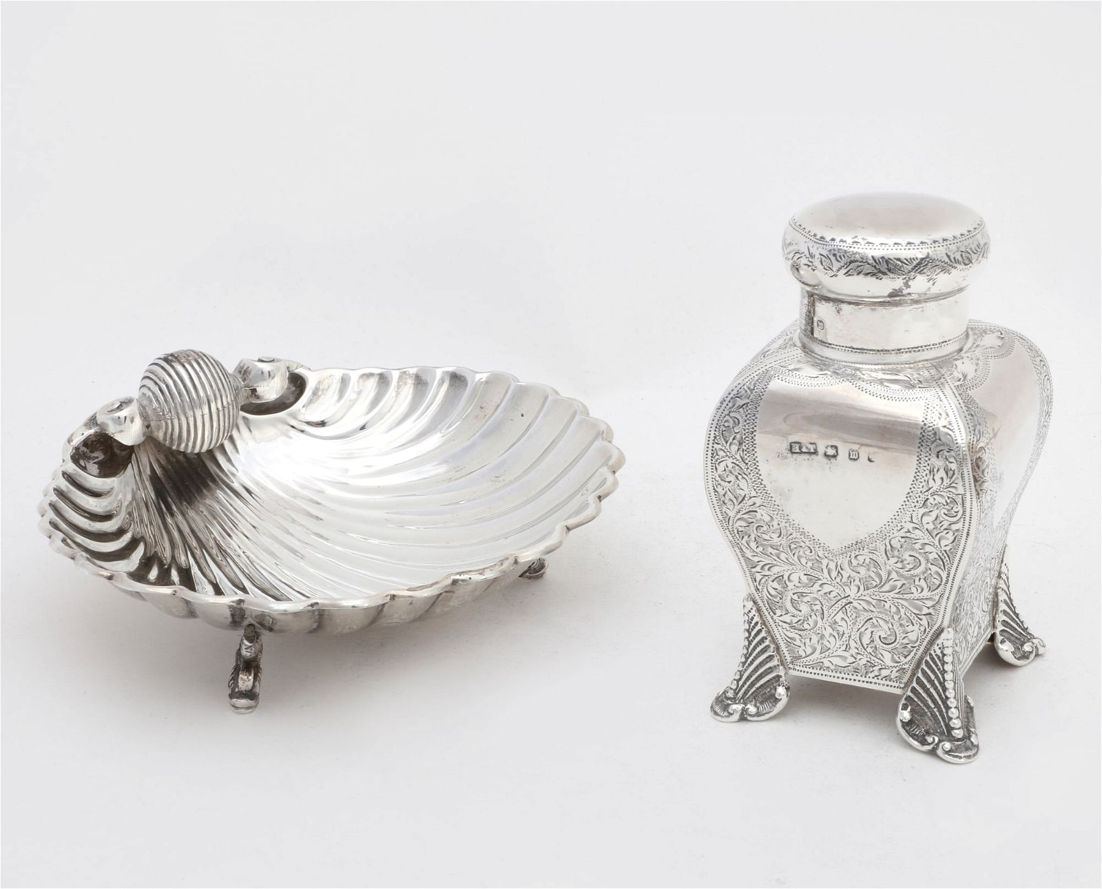 TWO STERLING SILVER TABLE