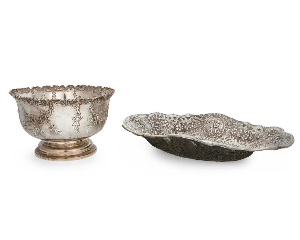 TWO STERLING SILVER TABLE