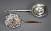 TWO STERLING SILVER TEA STRAIN