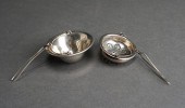 TWO STERLING SILVER TEA STRAIN