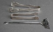 TWO STERLING SILVER TONGS AND