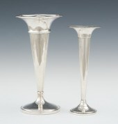 Two Sterling Silver Trumpet Va