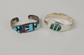 TWO STERLING & STONE BRACELETS