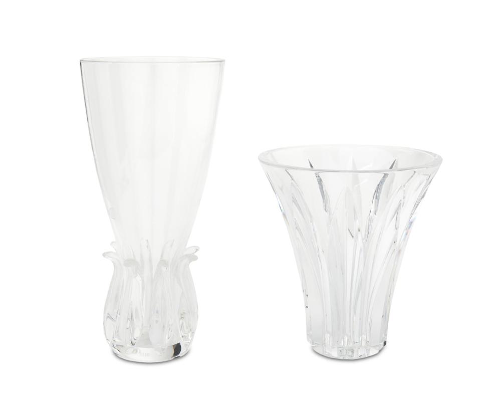 TWO STEUBEN AND BACCARAT CRYSTAL