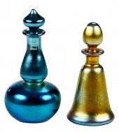 TWO STEUBEN AURENE GLASS MINIA