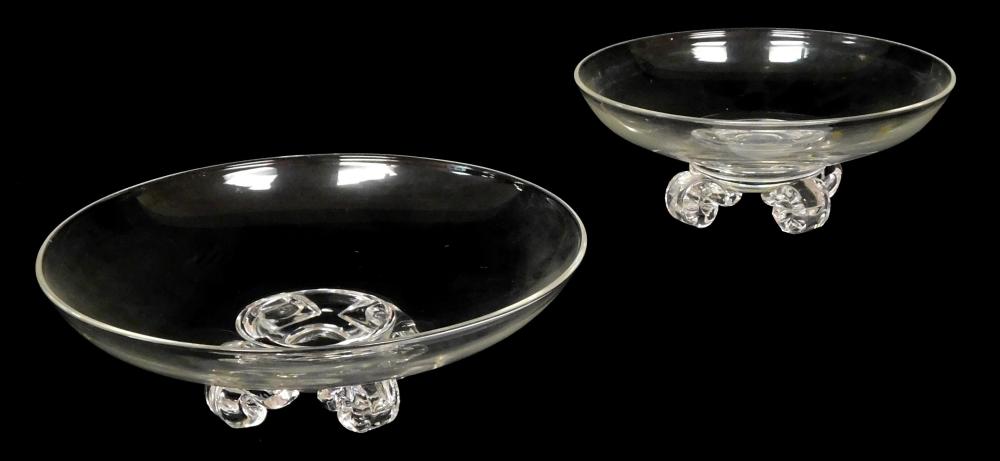 TWO STEUBEN CENTERPIECES, BOTH WITH