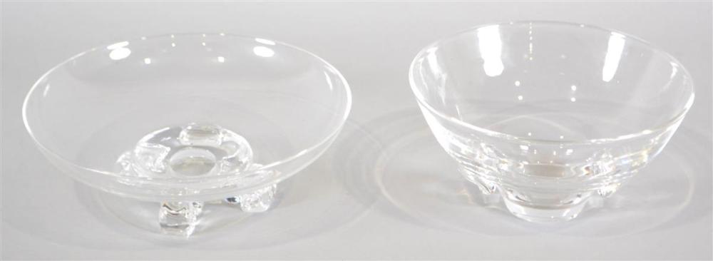 TWO STEUBEN CRYSTAL ART DECO