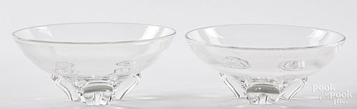 TWO STEUBEN CRYSTAL BOWLS, 3 1/2"
