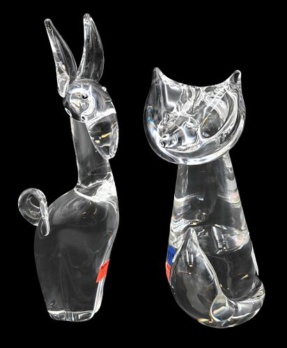 TWO STEUBEN CRYSTAL FIGURESTwo