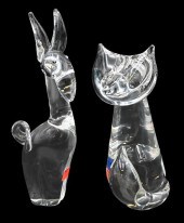 TWO STEUBEN CRYSTAL FIGURESTwo