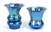 TWO STEUBEN FLARED GLASS VASES