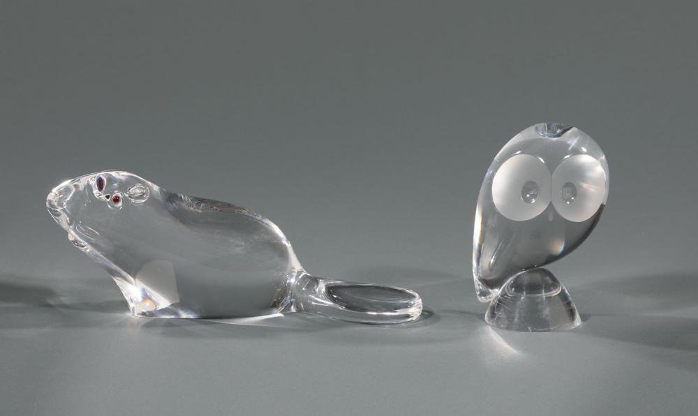 TWO STEUBEN GLASS FIGURESTwo