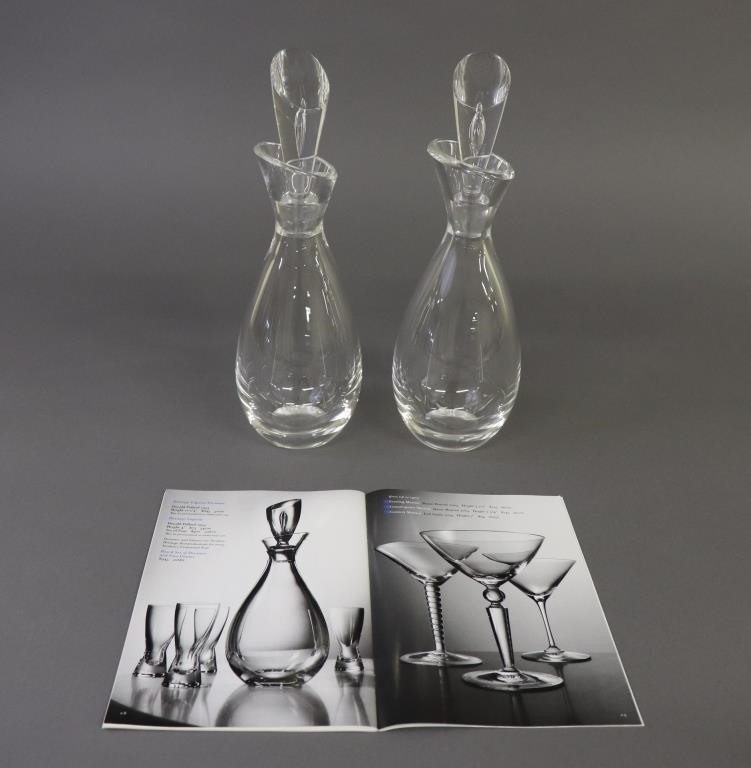 Two Steuben glass Heritage