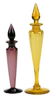 TWO STEUBEN GLASS PERFUME BOTT