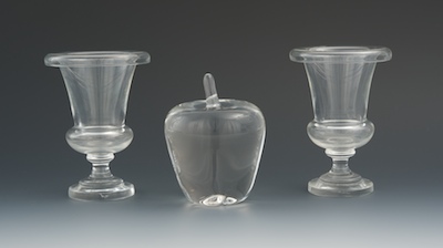 Two Steuben Glass Small Flower Urns