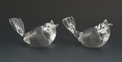 Two Steuben Glass Song Birds