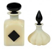 TWO STEUBEN IVORY GLASS AND MI