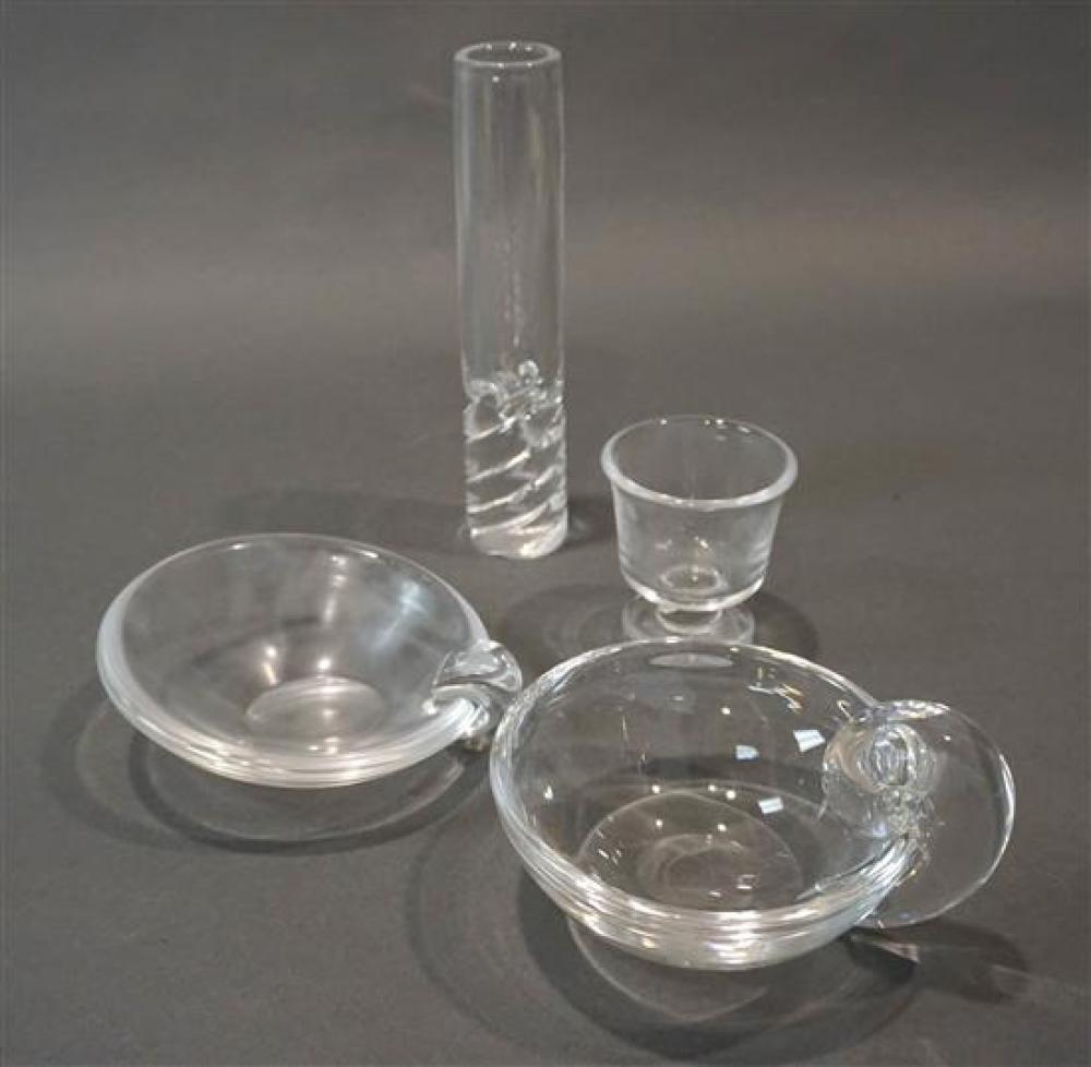 TWO STEUBEN MOLDED GLASS BON