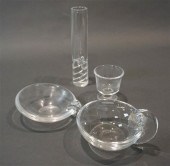 TWO STEUBEN MOLDED GLASS BON B