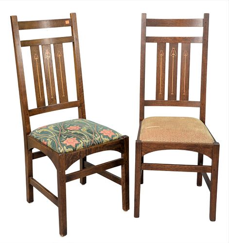 TWO STICKLEY AFTER HARVEY ELLIS OAK