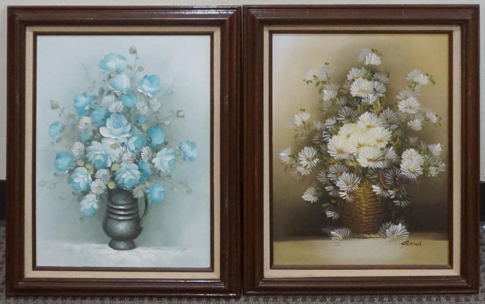 TWO STILL LIFES OF FLOWERS, OIL